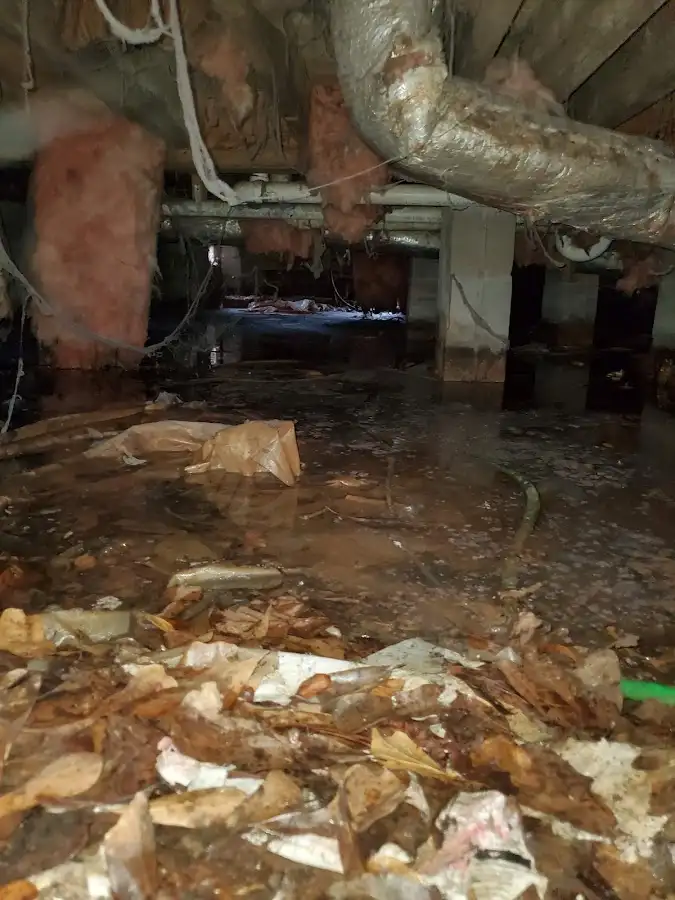 Crawl space flood assessment for Commercial Water Damage Restoration in West Caldwell